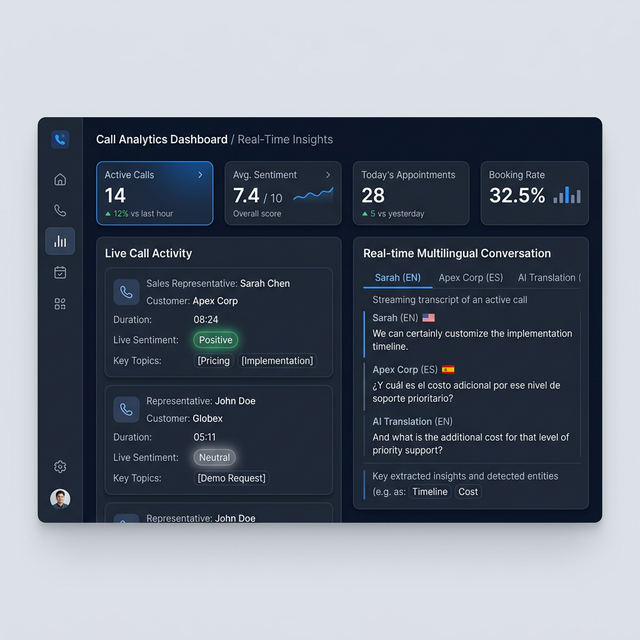 Trade World Voice AI Call Analytics Dashboard